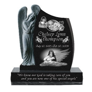 Black monument with angel